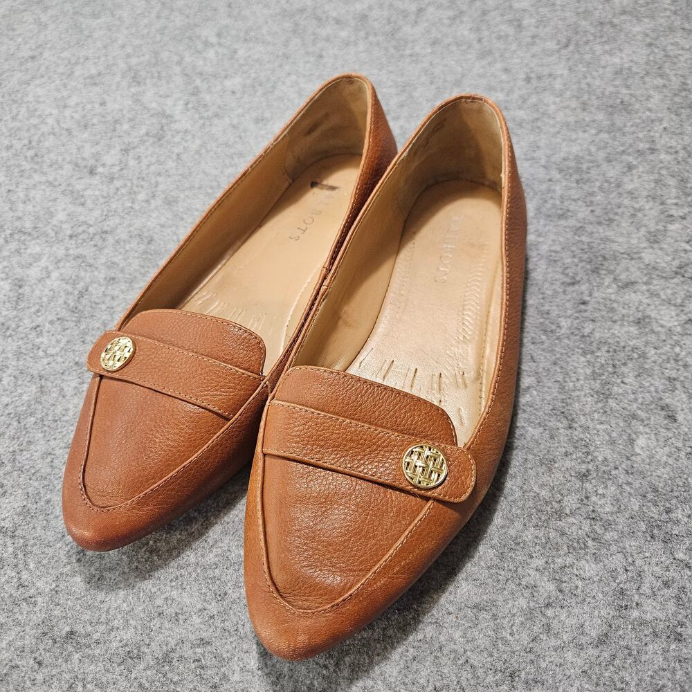 Talbots Francesca Tab Driving Moccasins Brown Pebbled Leather 8W